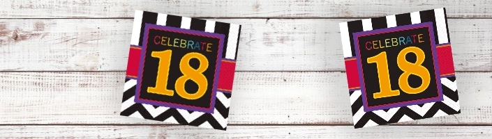 Chevron 18th Birthday Party Supplies | Balloon | Decoration | Pack